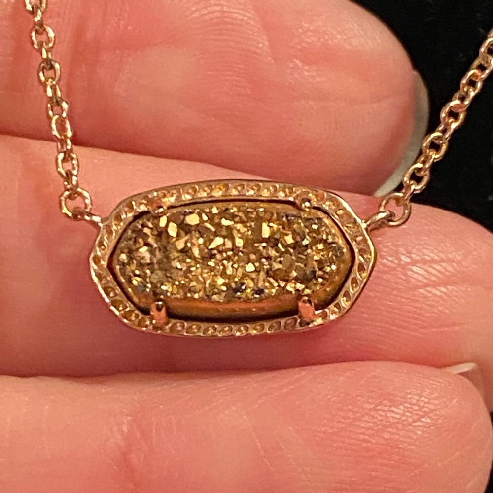 Kendra Scott Elisa Rose Gold Drusy Necklace